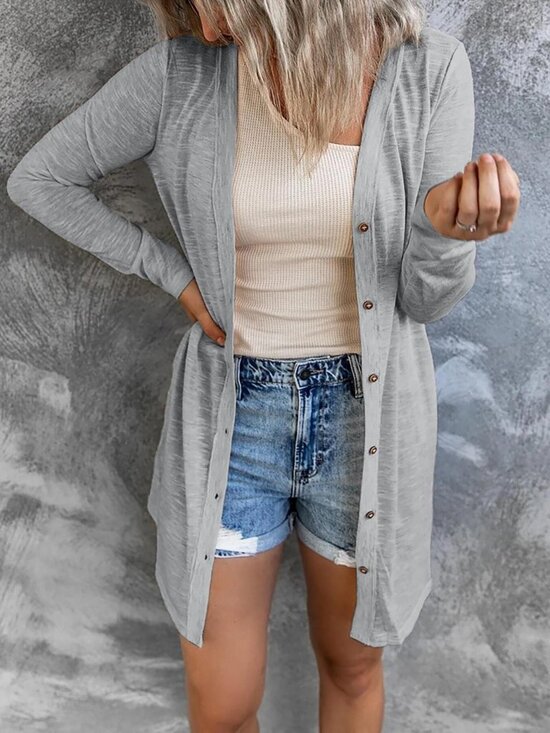 Sweaters - Voidism Lightweight Button-Down Cardigan Gray